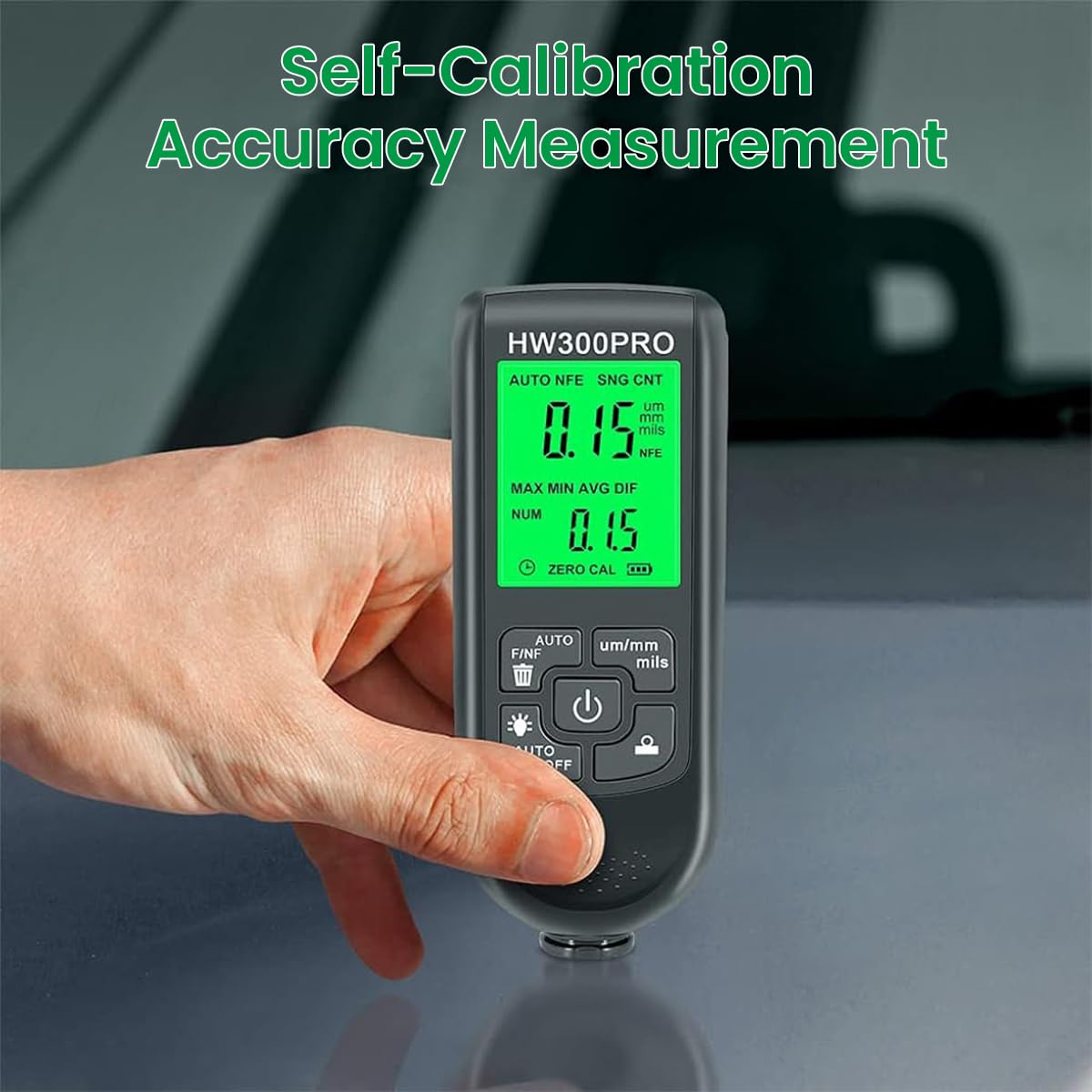 Serplex Automotive Paint Meter Car Paint Thickness Gauge for Fe & NFe Coating High Precision Probe Automotive Paint Meter Gauge 0~2000um Range, Auto Calibration, LCD Backlight, Battery Operated