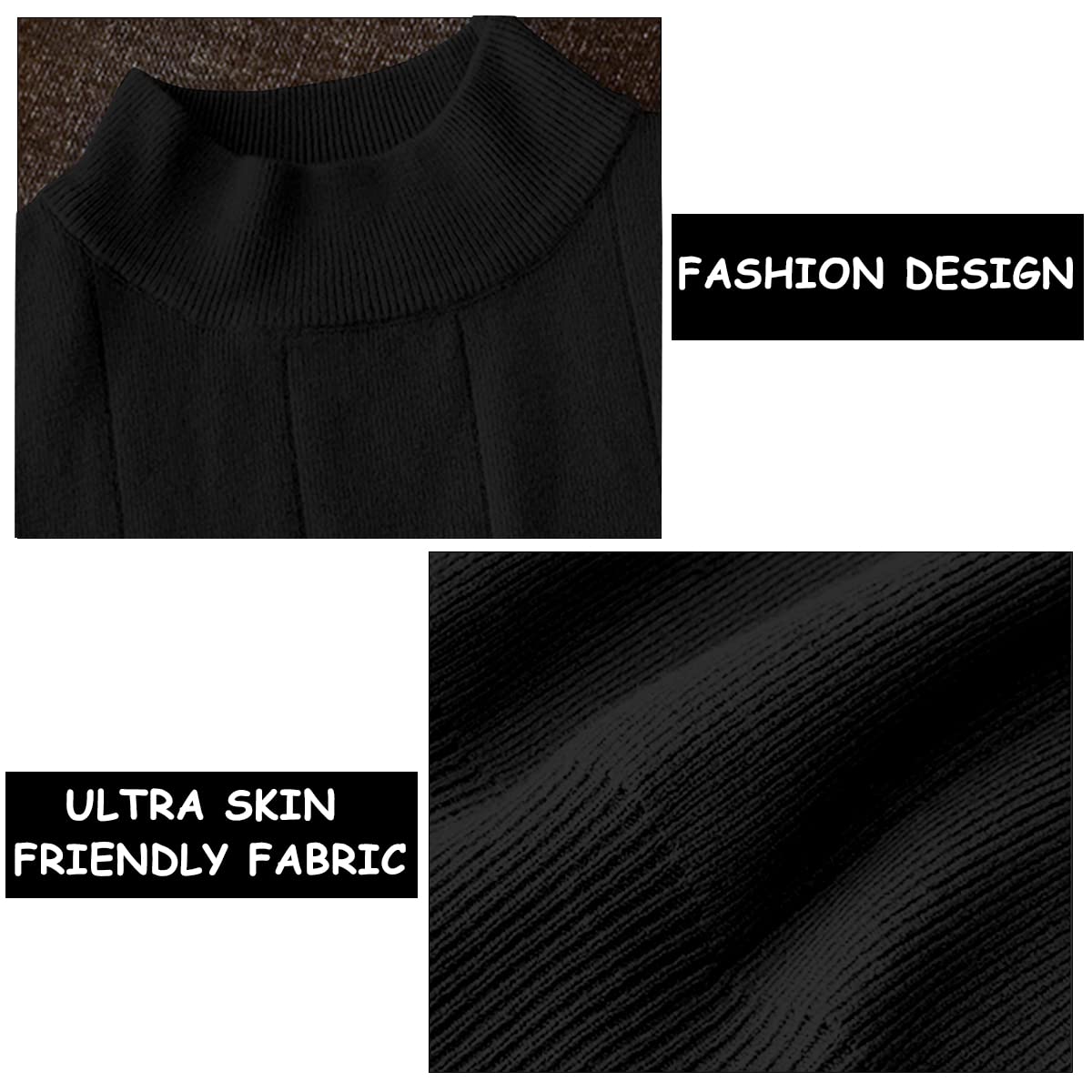 PALAY Womens Sleeveless Top High Neck Cotton Top Stylish Stretchable Knit Tank Top (Black)