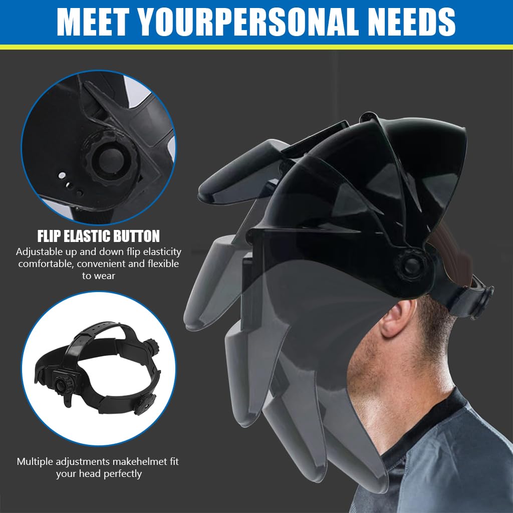 Serplex Auto Darkening Welding Helmet Flip-Up Face Mask Welding Helmet with 10 Replacement Auto Darkening Lens Heat Resistant Universal Arc Welding Helmet for GMAW, PAW, GTAW, TIG
