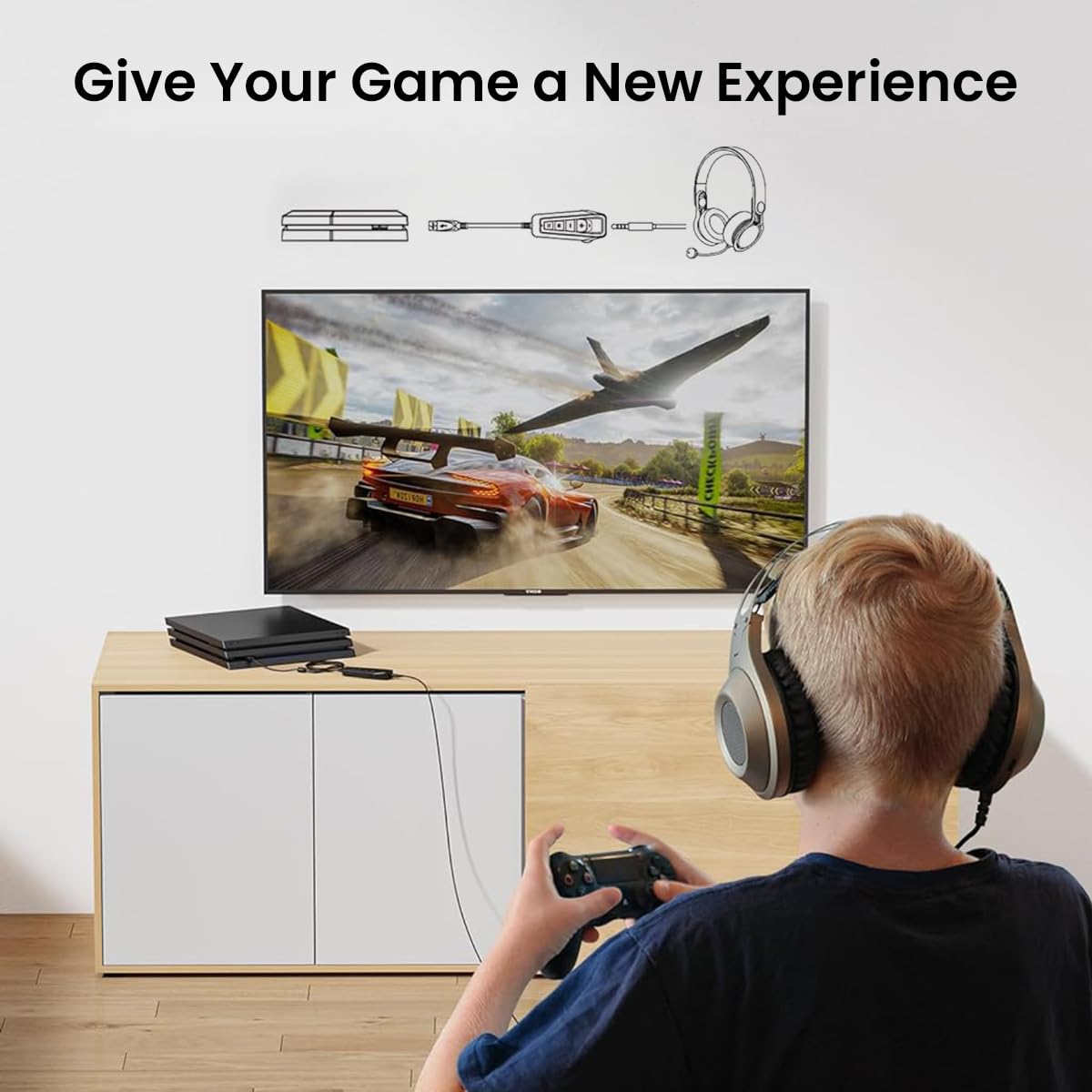 Verilux USB External Sound Card, Simultaneous Phone Discord Chat & Gaming Sound in Wired Headphone, USB to 3.5mm Jack Audio Adapter, 7.1 Surround Sound, Works with PS5, PS4, PC