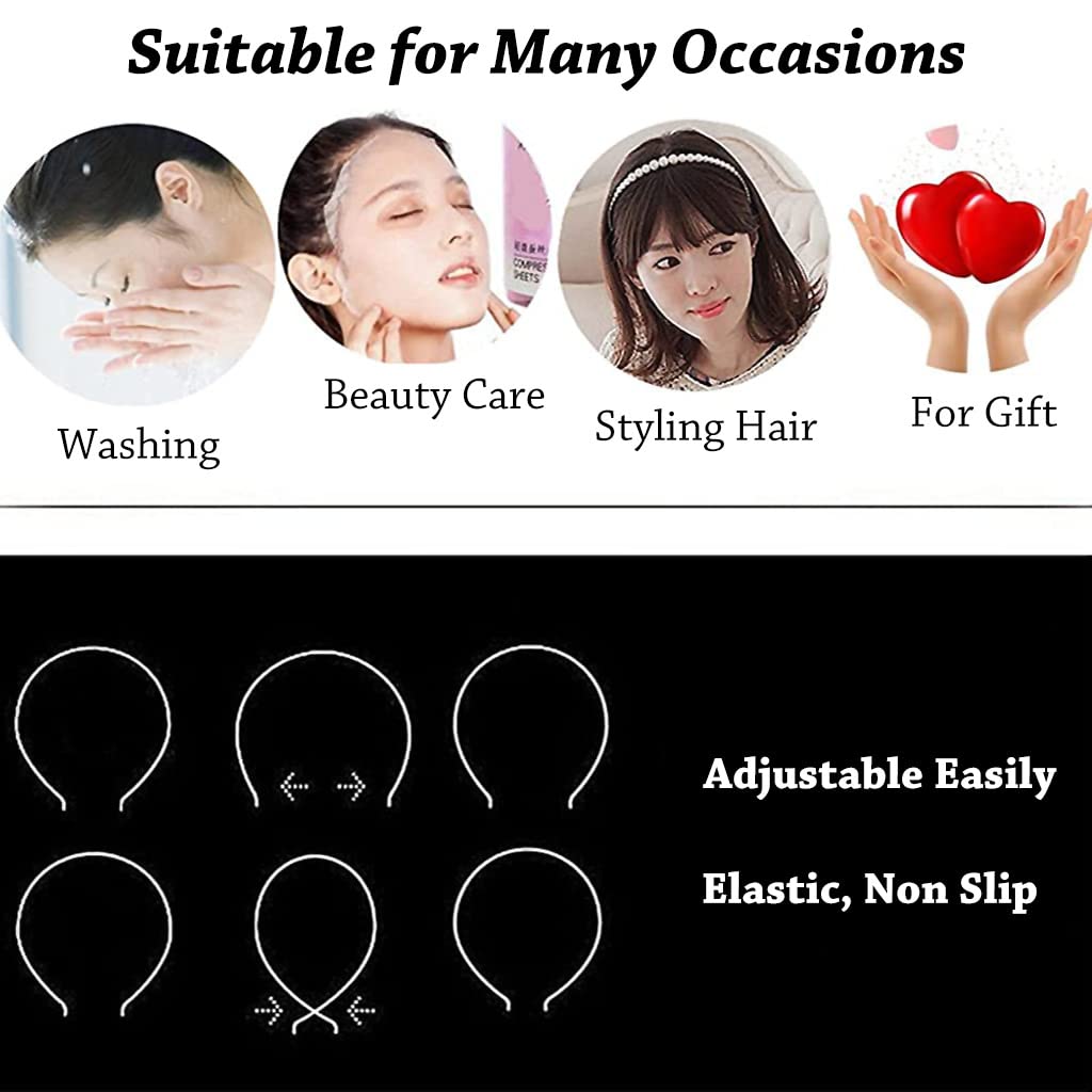 SANNIDHI Rhinestone Hairband for Women Girls Stylish Headband Hairdressing Accessory Non-slip Hair Hoop