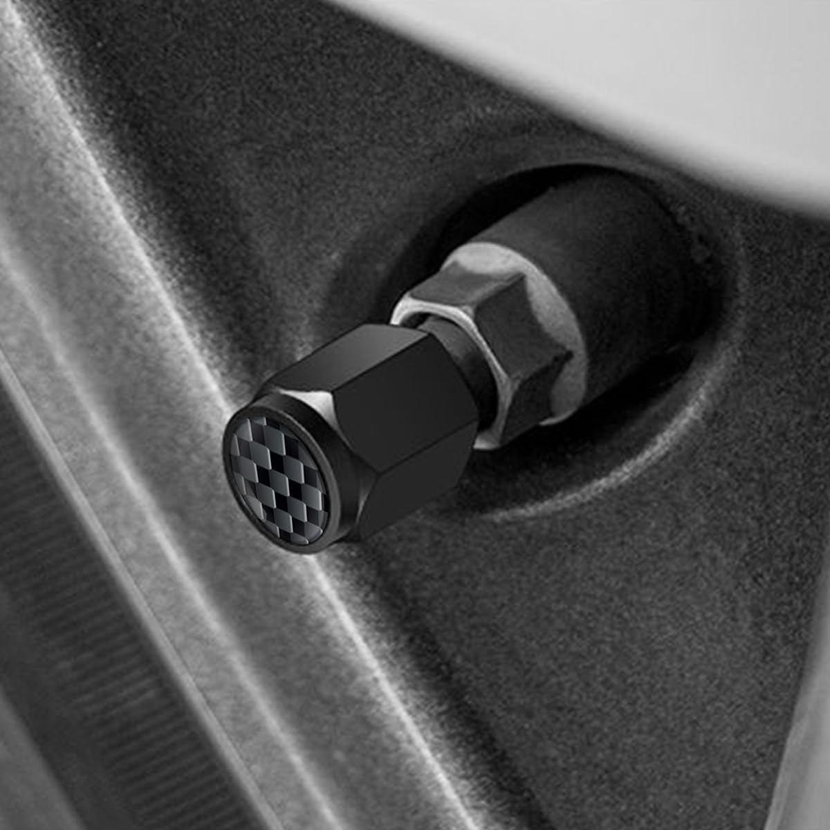 STHIRA 5pcs Metal Valve Caps for Car Tyre, Rust Resistant Tyre Stem Caps with Wrench Tool Universal Car Tire Valve Stem Caps for All Car Models, 1.1x1.2cm