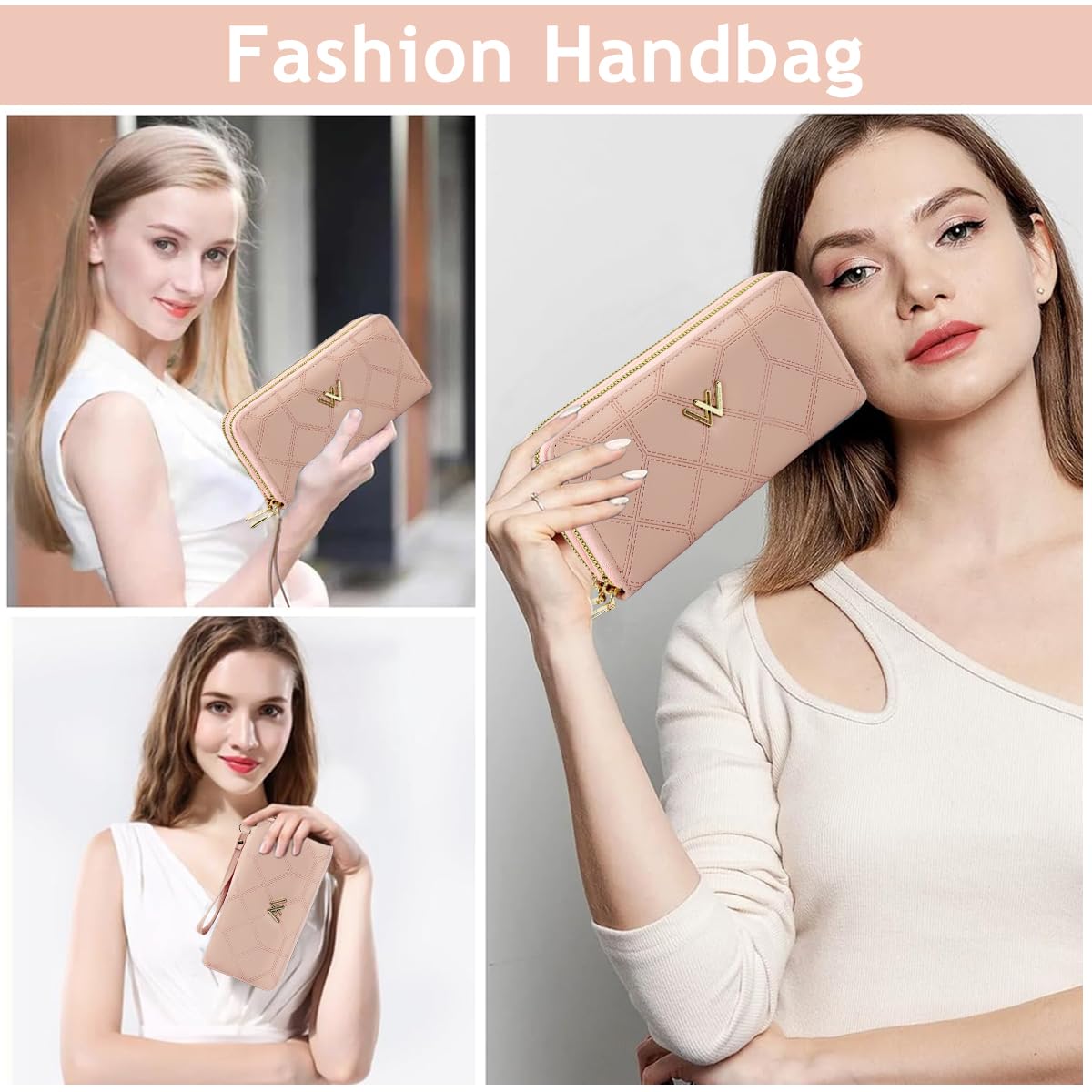 PALAY Hand Purse for Women PU Leather Wallet RFID Bag Clutch Bag Long Wallet for Women with Hand Strap Fashion Card Holder