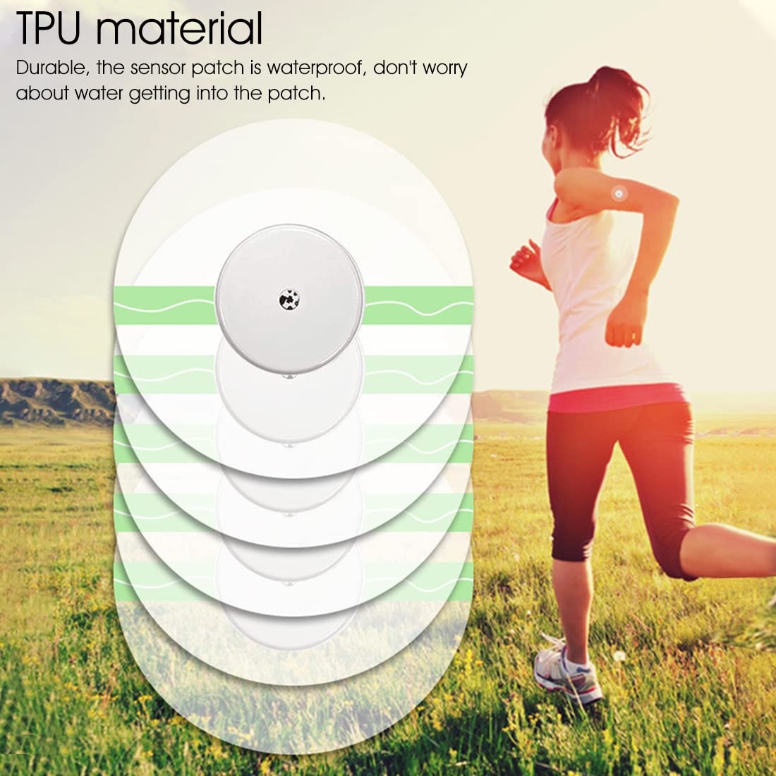 ELEPHANTBOAT 30Pcs Freestyle Sensor Covers Transparent Self Adhesive Patch Sticker for Freestyle Libre with Waterproof & Breatheable, Fix Your Sensor On Arm