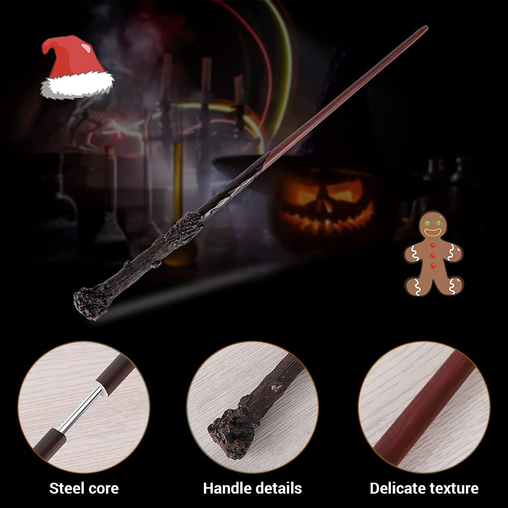 PATPAT Harry Potter Wands with Ollivanders Wand Box,Premium Polyresin & Metal,Party Costume Accessory for Halloween Cosplay Masquerade Christmas Gifts - Harry (Multicolor)