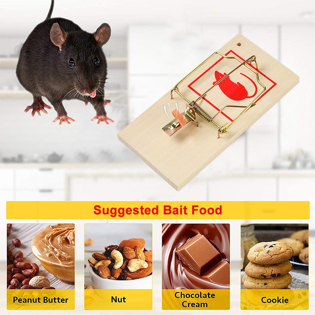 Optifit 4Pcs Rat Traps for House Garden Patio, Reusable Mouse Traps for Mice, Rats, Chipmunks, Squirrels, Hamsters and Other Rodents, Quickly Slam Rat Killer for Indoor and Outdoor