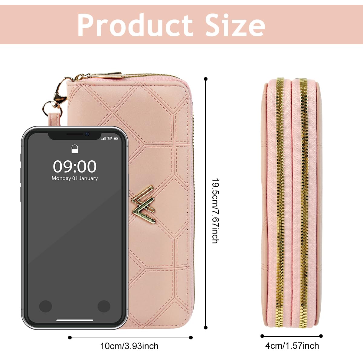 PALAY Hand Purse for Women PU Leather Wallet RFID Bag Clutch Bag Long Wallet for Women with Hand Strap Fashion Card Holder