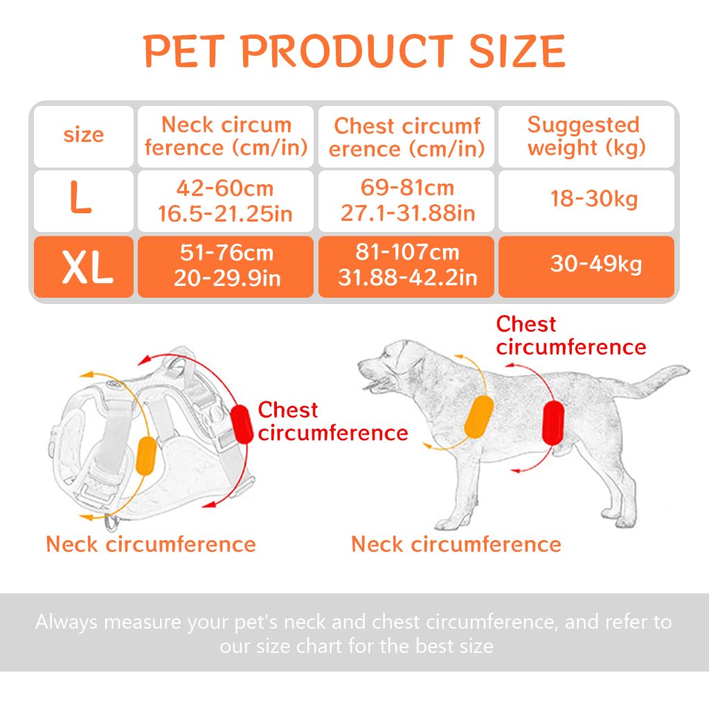Qpets Dog Belt, Walk Dog Harness, Dog Harness for Large Dogs, Oxford Fabric Dog Vest Chest Harness with Seat Belt Lock Buckle (XL, Min 30KG - Max 49KG)