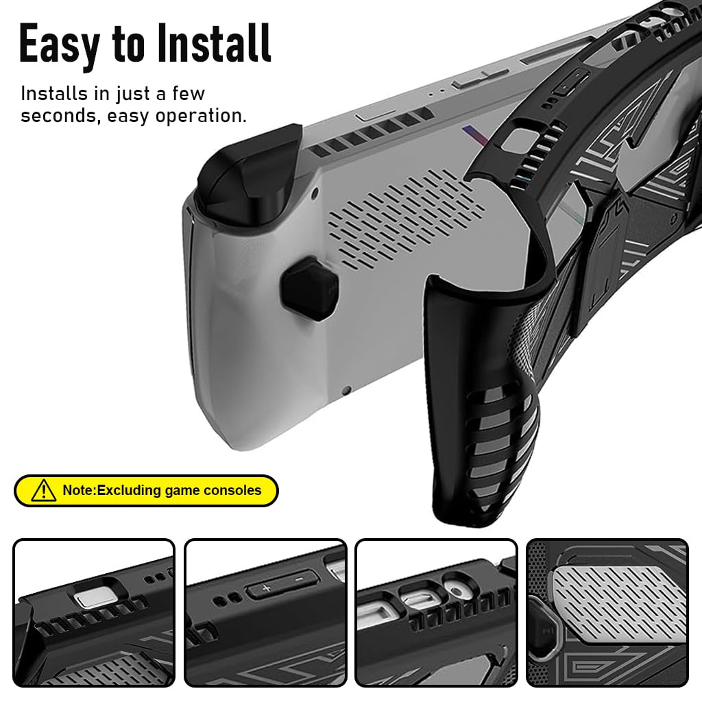 ZORBES Case for Rog Ally, TPU Case Anti-scratch TPU Cover for Rog Ally Protective Cover with Folding Kickstand, Non-Slip Protective Case Skin Cover for Rog Ally Game Handheld 2023, Not Included Rog Ally