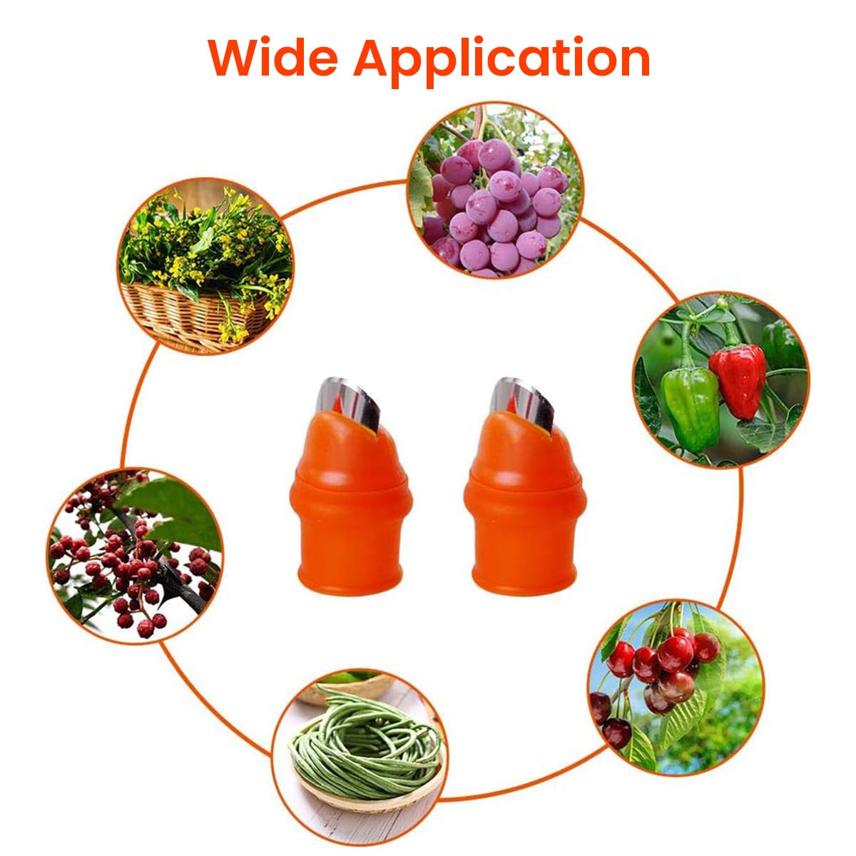 HASTHIP 2Pcs Stainless Steel Thumb Cutter, Gardening Mini Branch Cutter, Multi Purpose Thumb Cutter with 10Pcs Silicone Finger Protector for Harvesting, Plants Picking, Trimming