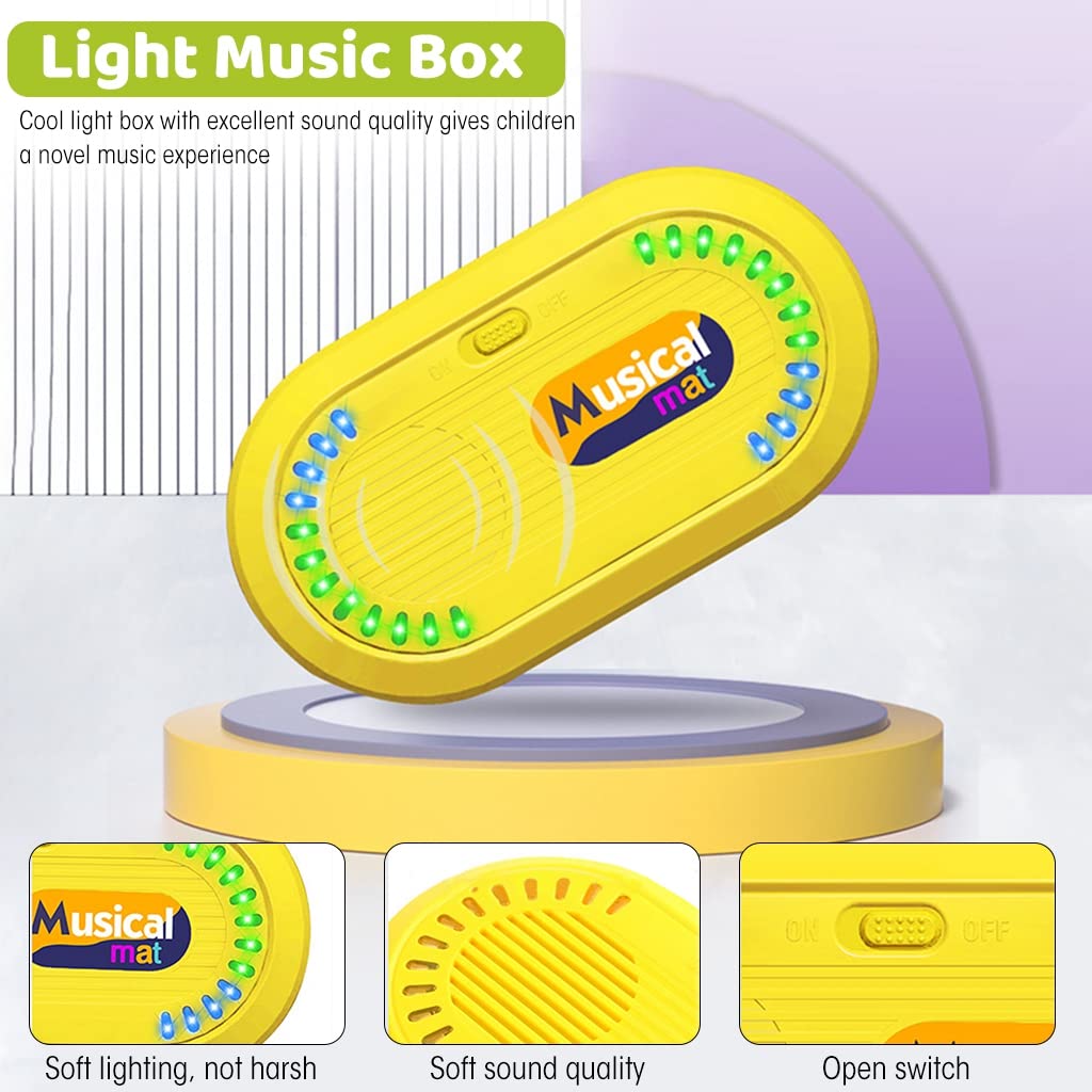 PATPAT Musical Mat for Kids 31.4x19.6 inch 2 in 1 Baby Piano Play Mat & Drum Musical Mat for Kids Musical Toys with 2 Drum Sticks Early Educational Toys Gifts for 1/2/3/4/5/6 Year Old Boys Girls