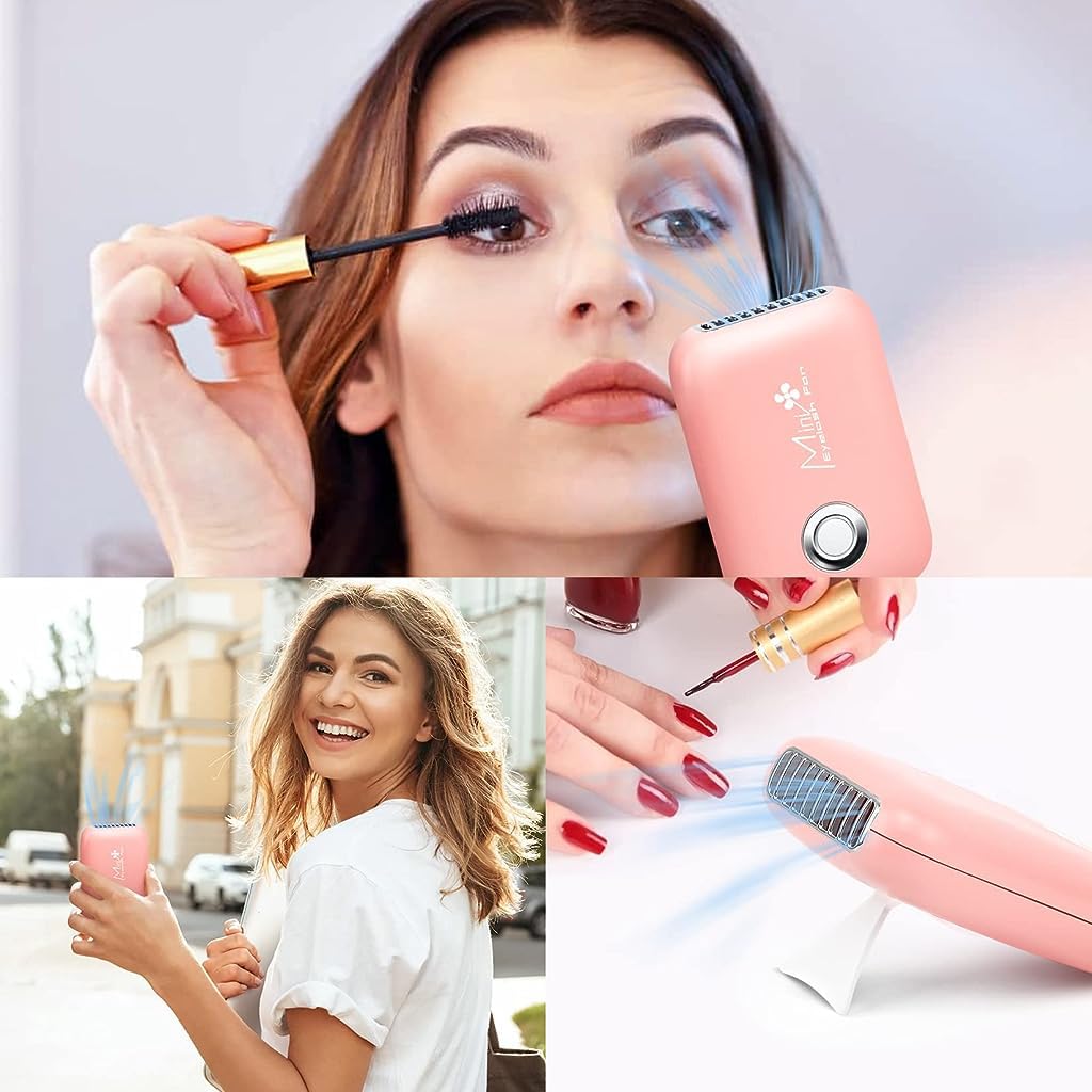 HANNEA Eyelash Fan Mini Lash Fan for Eyelash Extension Portable Lash Fan Dryer Handheld Rechargable USB Eyelash Fan with 3 Adjustable Speed Cooling Air Fan Eyelash Extension Application