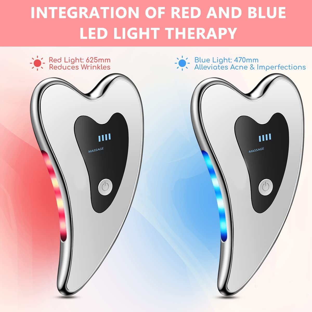 HANNEA Electric Gua Sha Face Massager Neck Massager Electric Gua Sha Tool with 4 Modes for Face Lifting Anti-Aging & Wrinkles, Dredge Lymph Tighten Facial Contour, Remove Double Chin