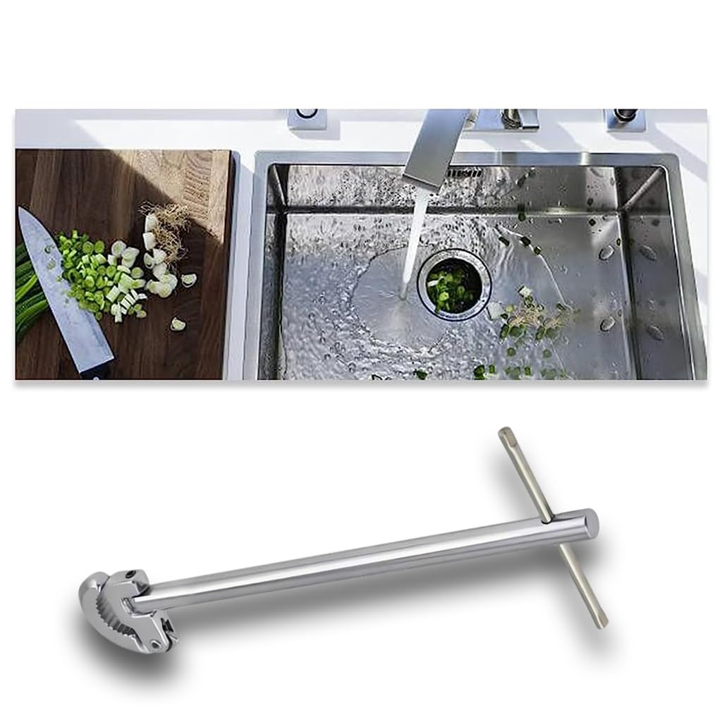 Serplex 11-Inch Carbon Steel Sink Wrench Adjustable 3/8'' to 1-1/4'' Capacity Upgrade Jaw for Tight Spaces Suitable for Water Inlet, Faucet, Valves Ideal for Repairs & Installations