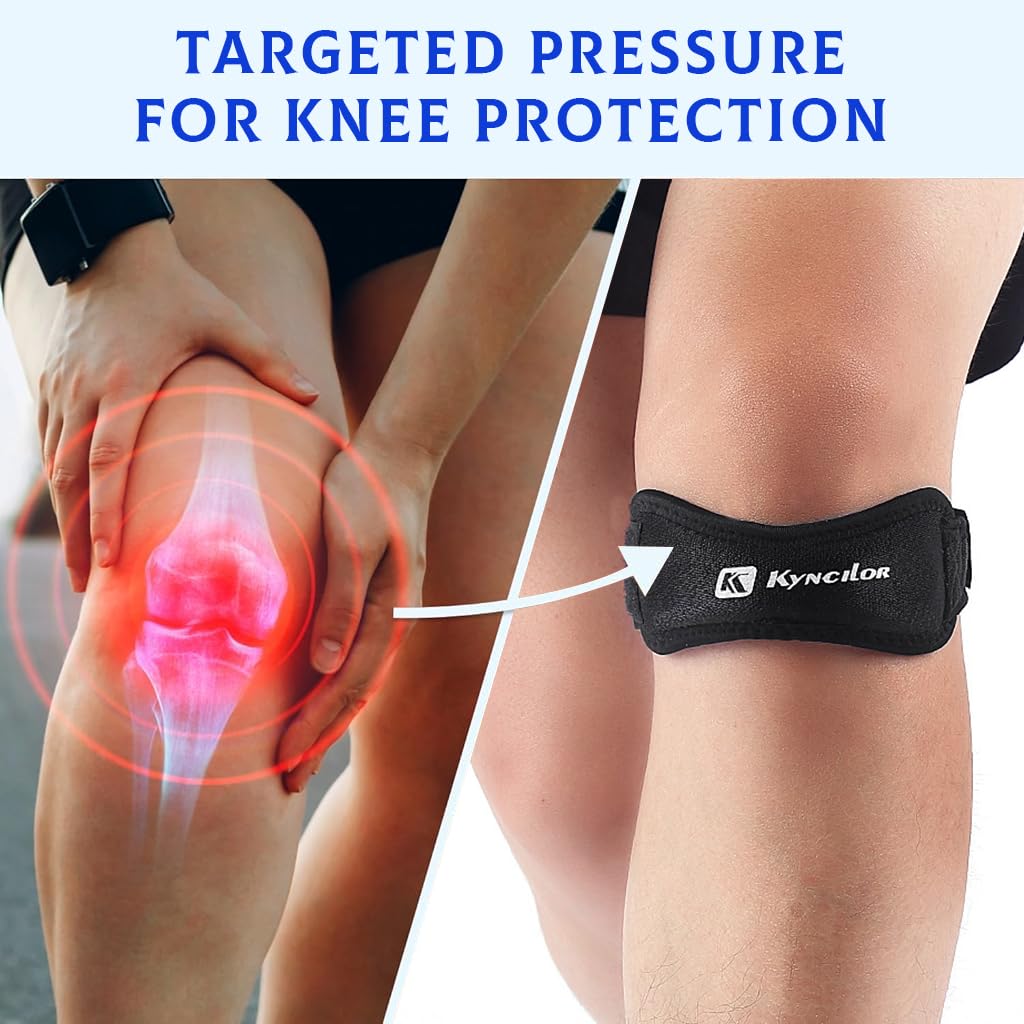 Proberos Patella Brace Adjustable Knee Brace for Men Women Patella Brace for Weightlifting Running Squatting Basketball Working Out, 1 Pcs Knee Brace