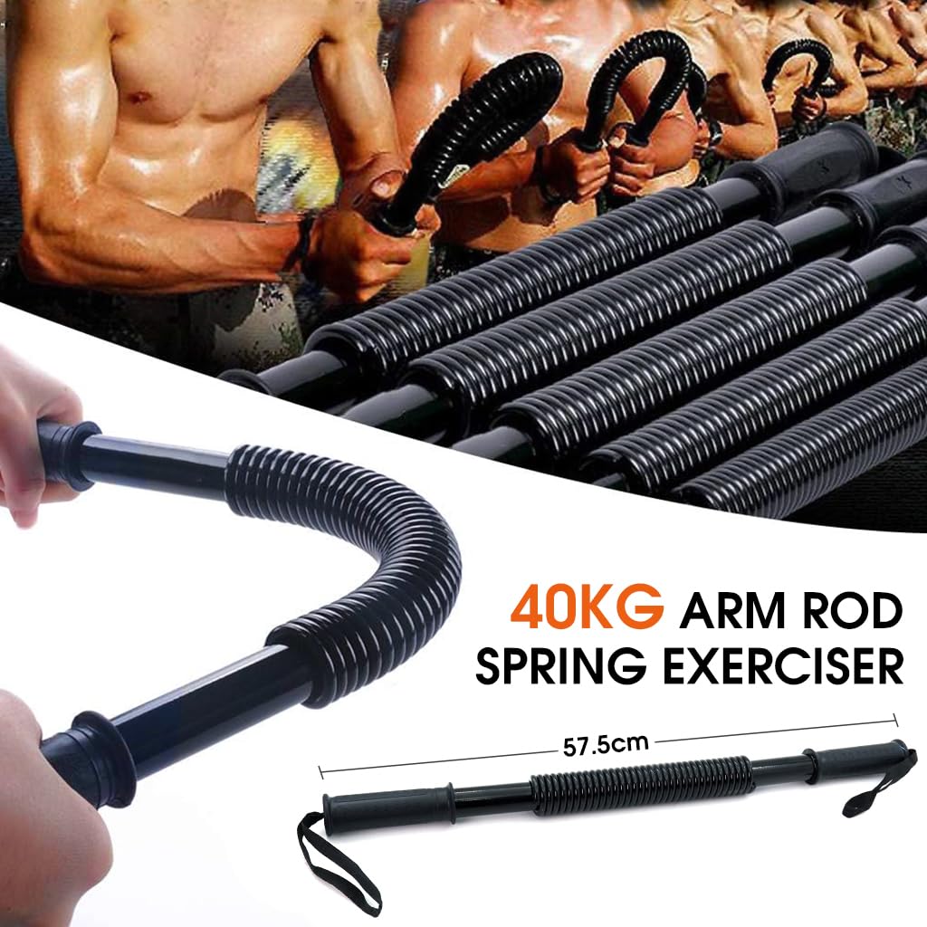 Optifit 40kg Power Twister Bar, Arm Strength Training Twister for Chest, Shoulders, Upper Body Strength Training Workout for Arm Builder, Professional Heavy Duty Power Twister Bar