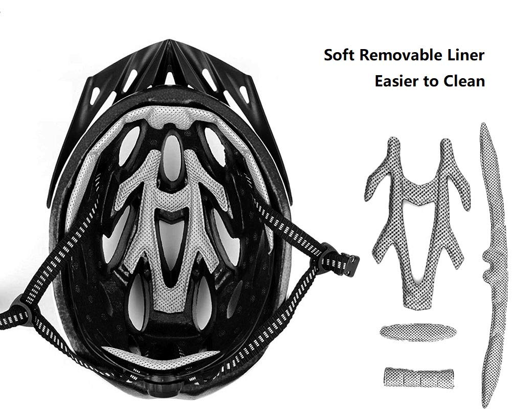 Proberos PC AND EPS Lightweight Cycling Helmet for Men and Women (Black and White, Suitable for 57 - 63cm Head Circumference) Inner Material: Expanded Polystyrene