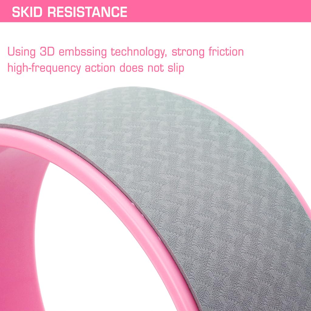 Proberos Yoga Wheel Yoga Back Stretching Loop 10mm Thicken PET Anti-slip Balance Training Flexibility Training Loop 150KG Loading Capacity Yoga Wheel for Men Women