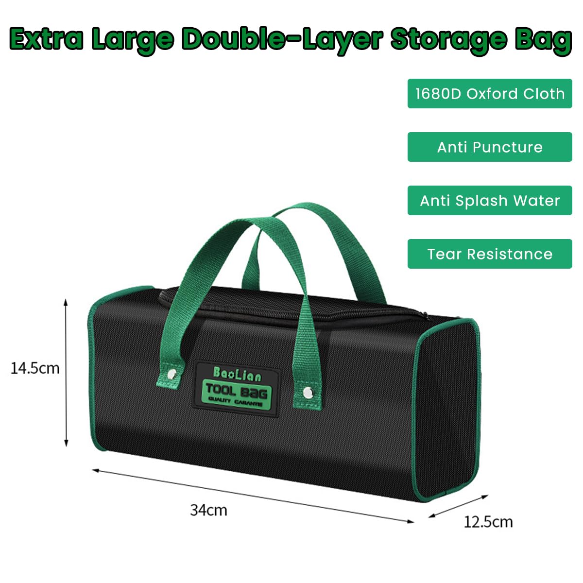 Serplex Large Tool Bag Waterproof Oxford Cloth Tool Bag with Handle Tote Bag Travel Tool Organizer Bag Tool Storage Bag Tool Organizer Bag Tools Bag for Electricians