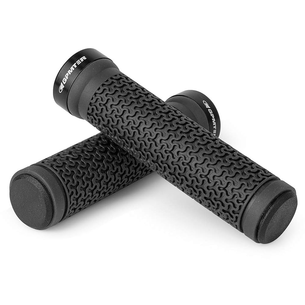 Proberos® Bike Handlebar Grips, Single Lock on Bicycle Handle Bar, for BMX, Mountain, MTB, Beach Cruiser, Scooter, Folding Bike, Soft Non-Slip-Rubber Hand Grip Comfortable Ergonomic-Black