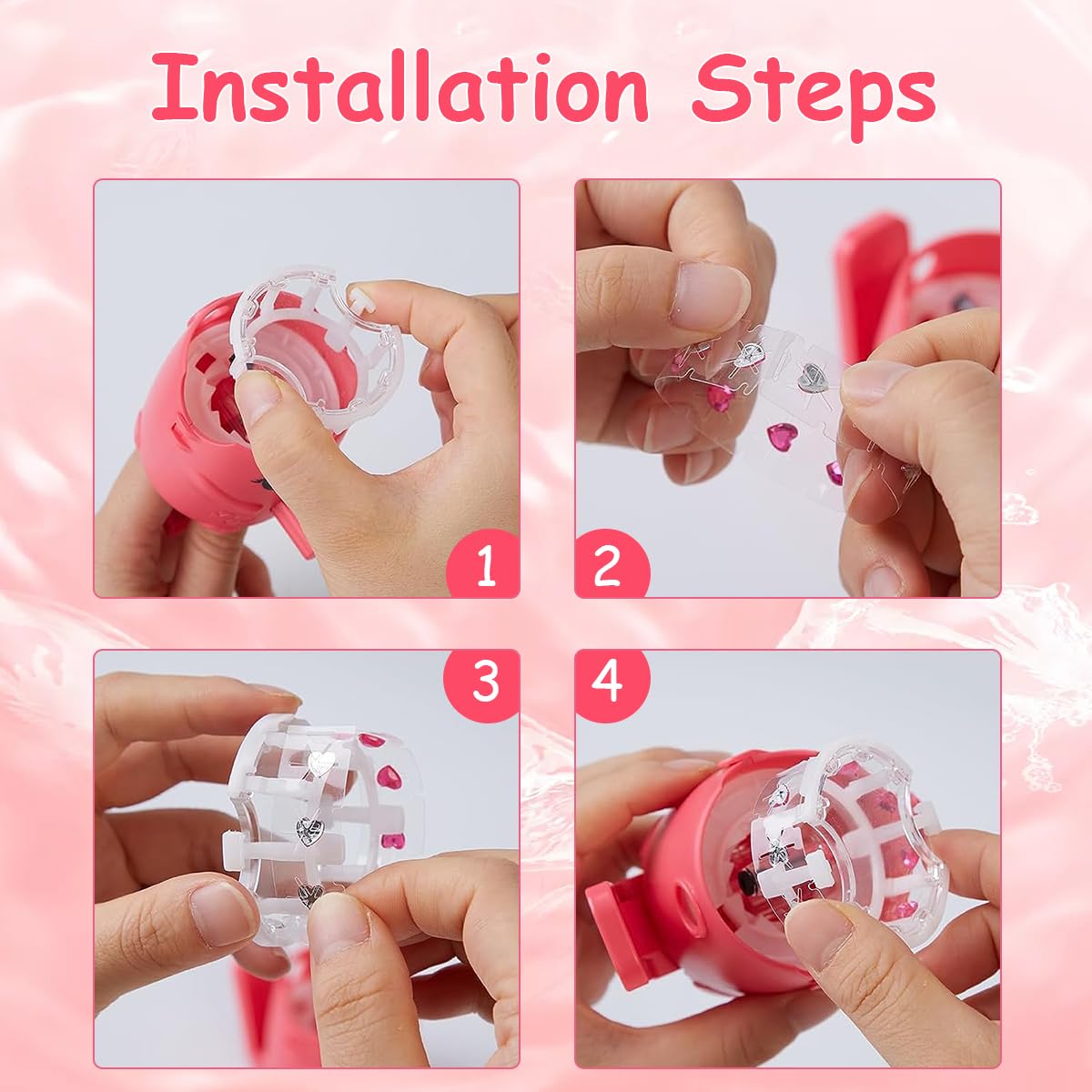 PATPAT® Hair Gem Stapler with Kit 12pcs Gem Patch(120pcs Color Gem) for Girl Quick Hair Gems for Teens Girl Hair Dressing Braid Gem Stamper Hair Stylish
