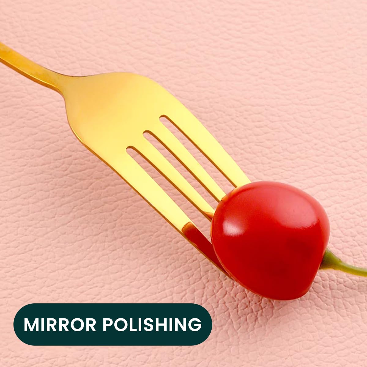 HASTHIP Set of 5 Cutlery Set, Stainless Steel Spoon and Fork Set, Cutter, Fork Tablespoon, Dessert Spoon, Fruit Fork, Exquisite Ceramic Handle Cutlery, Gift Cutlery for Festival (Green)