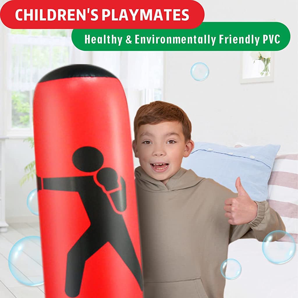Proberos Inflatable Punching Bag for Kids Adults, Punching Bag Karate Inflated Toy Gifts for Boys and Girls, Boxing Bag for Immediate Bounce-Back for Taekwondo, and to Relieve Pent Up Energy