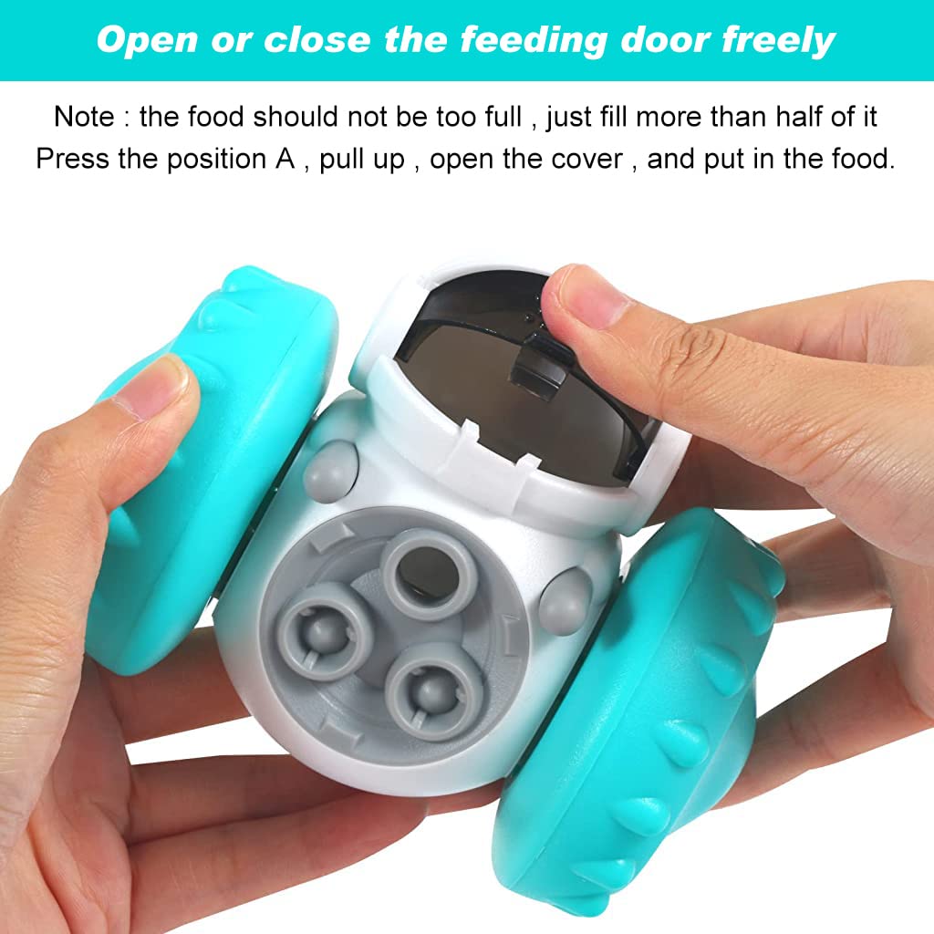 Qpets Interactive Dog Toys Tumbler Food Dispenser for Dog Cat Toy Tumbler Self-Swing Food Dispenser Toy for Dog Cat Slow Feeder Toy for Dogs Cats Dog Puzzle Toys