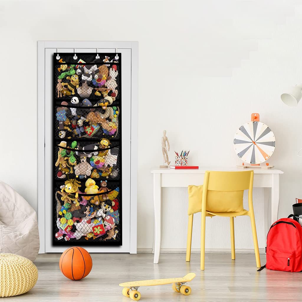 PATPAT Large Capacity Door Hanging Toy Organizer for Kids Room Keep Toys Organized and Easily Accessible Visual Storage Grids and Sturdy Design Perfect for Babies, Toddlers, and Kids 165*60cm