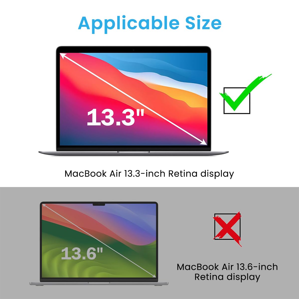ZORBES Laptop Case for MacBook Air 13 Inch M1 2018-2021 Release A2337 / A2179 / A1932, Creative Color Molecular Structure Case Heat Dispassion Design Anti-slip Waterproof Laptop Protector Hard Case