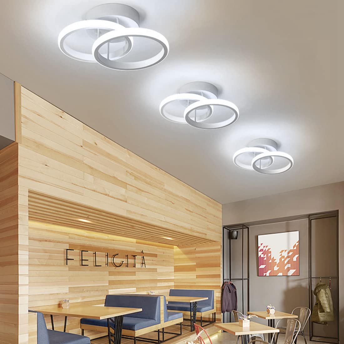 ELEPHANTBOAT 20W Ceiling Light for Living Room Modern LED Acrylic Round LED Ceiling Lamp for Hallway Office Bedroom Kitchen Living Room Ceiling Light Decoration 6000K