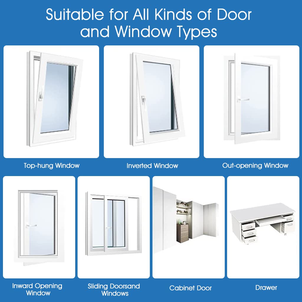 GUSTAVE  Safety Door Locks with 2 Keys for Cupboard, Cabinets, Fridge & Freezers, Child Security Locks, Childproof Your House, with Adhesive, Residue-Free, Black