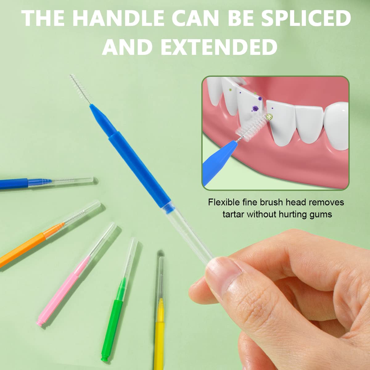 HANNEA 30pcs/Set Interdental Brushes, Interdental Brush Angle, Angled Dental Brush for Teeth Oral Dental Care Brush Cleaning Tool with Tip Covers