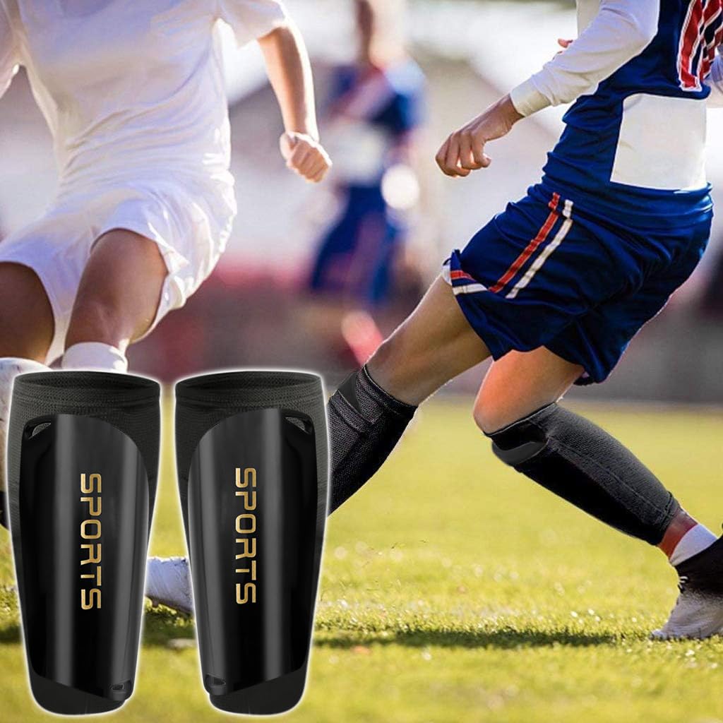Proberos Sport Shin Guards Set of 2 EVA Cushioning Shin Guards Shine Guards Sleeve and Knee High Compression Socks Teens Kids Sport Shin Guards Set for Soccer, Rugby, Hockey