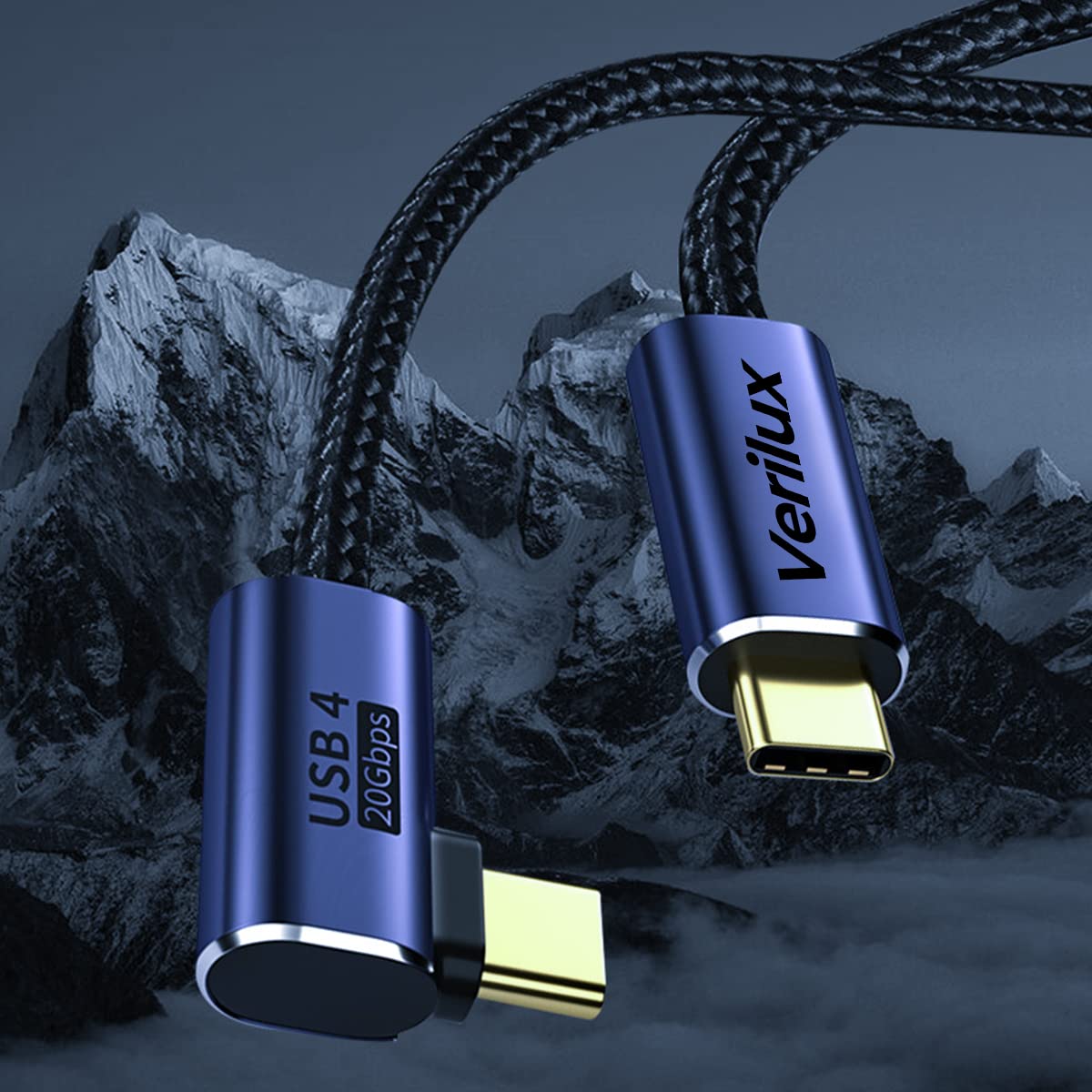 ZORBES Type?C To?Type?C?Cable, 5A 100W Thunderbolt 4 Cable Support 40Gbps Data Transfer, 8K Display, 10Ft C To C?Type?Cable?Fast?Charging With L Shape Design for MacBook Pro/Air iPad Pro USB C Device
