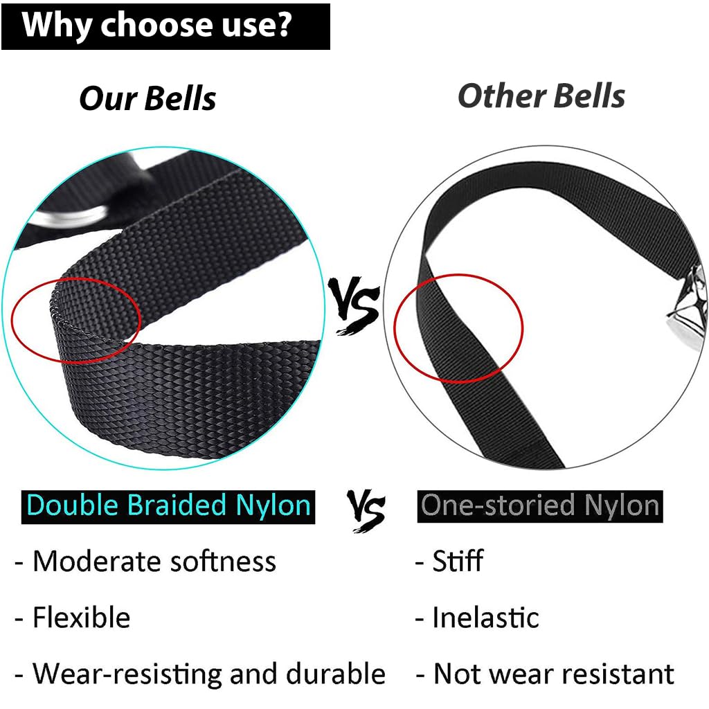 Qpets Dog Doorbell Training Bell Door Hanging Bell for Potty Training, Going Out, Simple Dog Training Bell for Behavior Training & Communication 85cm Long Training Bell for Puppies, Adult Dog