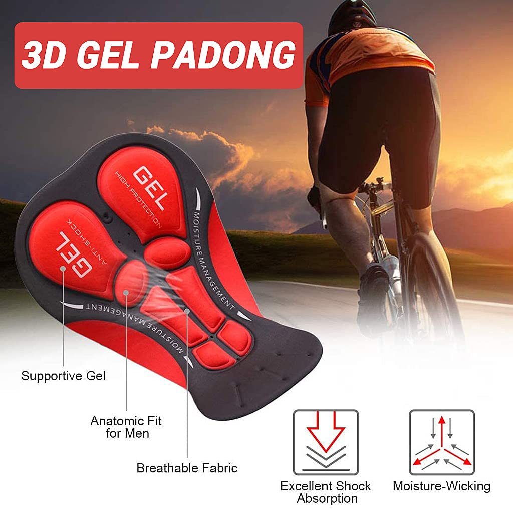 Proberos Cycling Shorts for Men & Women with 3D Gel Padded, Sillicone and Foam Padded Underwear for Cycling, Anti-Slip Leg Grips and Sweat Resistant Bike Shorts