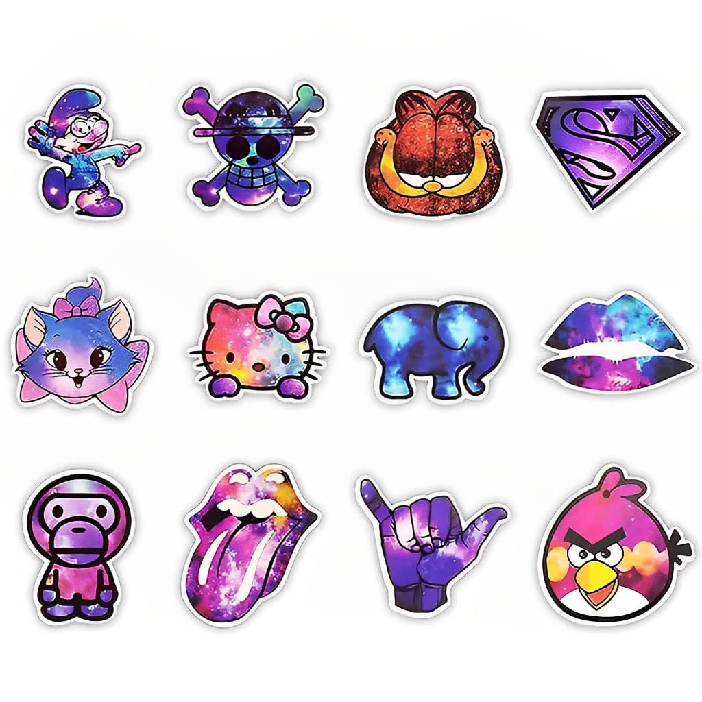 HASTHIP 50pcs Waterproof Vinyl Bicycle Stickers Vintage Cartoon Sticker for Motorcycle Scooter Decals Phone Laptop Travel Luggage Bike Stickers Art Aesthetic Stickers Skateboard Stickers