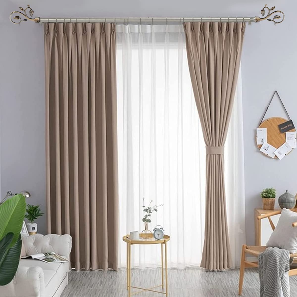 HASTHIP 4pcs Metals Decorative Curtain Drapery Rod/Pole Finials Ends for Dia.20-22.5mm Curtain Poles