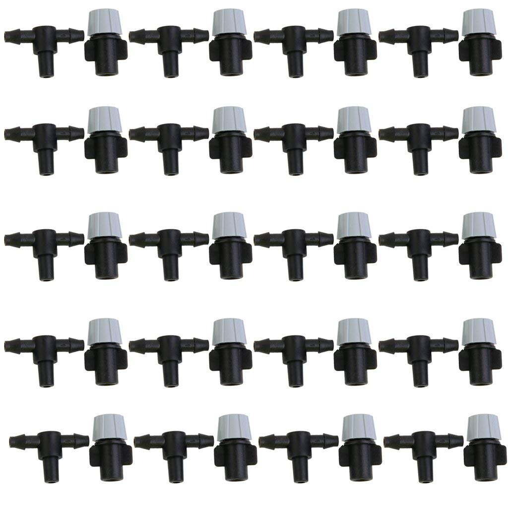 HASTHIP® 40pcs Sprinkler Heads Nozzle Tee Joints Garden Misting Watering Irrigation 7.5-8.6L/H X 3