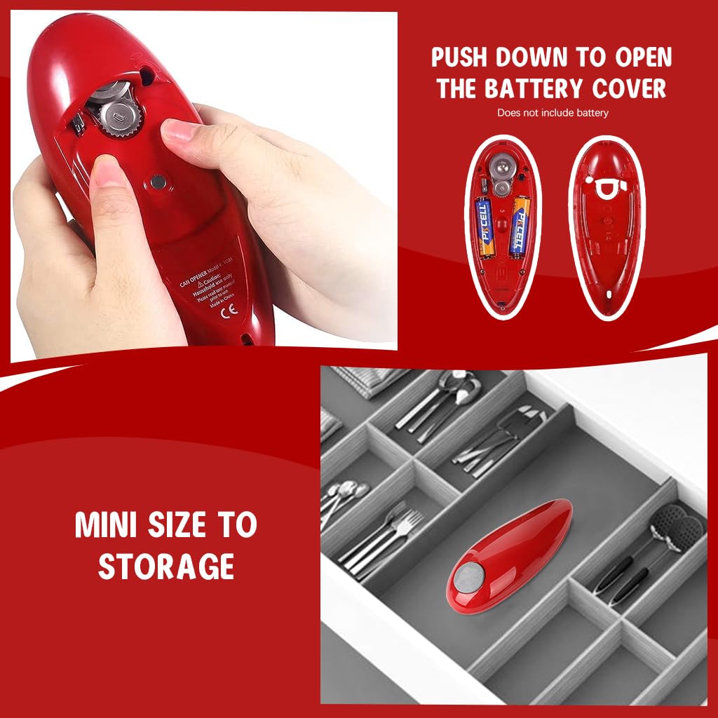 HASTHIP Auto Can Opener Battery Operated Electric Can Opener Food Jar Opener Automatical Rotatable Can Opener Effortless Can Opener