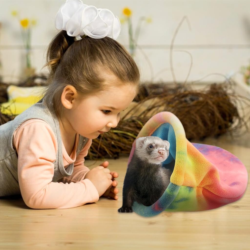 Qpets Hamster Cozy Cave Pet Sleeping Bag for Cage Winter Plush Warm Cozy Cave Fashion Color Warm Hiding Cave