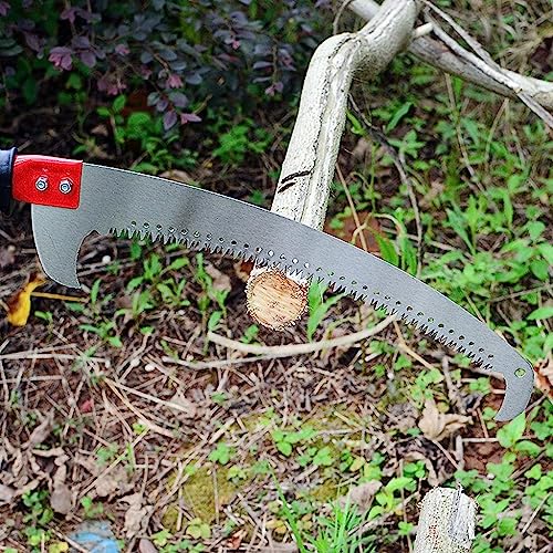 Optifit® 40cm Hand Saw for Sawing Branches, Trimming Extra Branches, Professional Heavy Duty Mn Steel Pruning Saw with Double Action Teeth, Can be External Rod, Rust Resistance 3 PCS