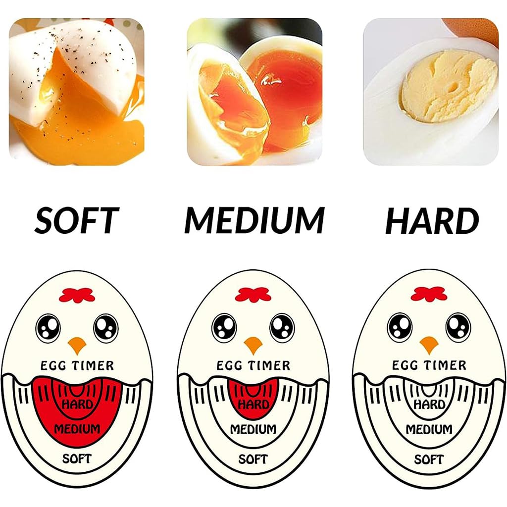 HASTHIP Kitchen Time Egg Timer for Boiling Eggs Heat Resistant Egg Timer Safe Color Changing Egg Timer Indicate Doneness Levels, Soft-Boiled, Medium-Boiled, and Hard-Boiled
