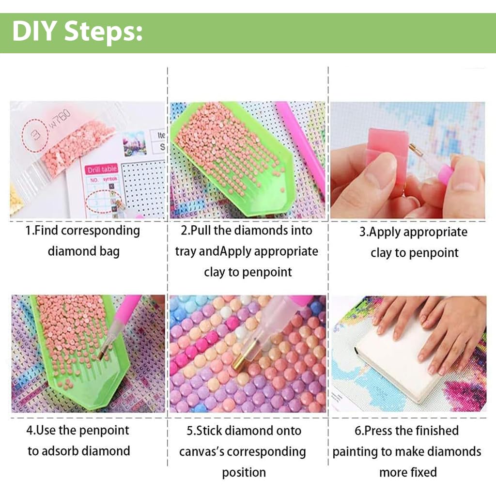 HASTHIP Diamond Painting Kit - 12x16inch Eye Diamond Painting Kits, 5D Diamond Painting Kit for Adults & Kids, Very Suitable for Home Leisure and Wall Decoration, Gift for Kids and Adults