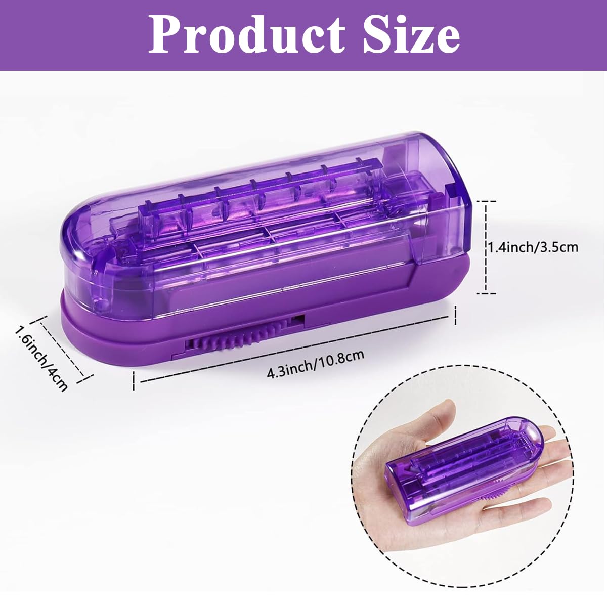 HANNEA Multiple Pill Splitter, Adjustable Pill Splitter Cutter with Accurate Pill Alignment, Stainless Steel Cutting Blade and Blade Guard for Multi Tablets, Vitamins, Purple