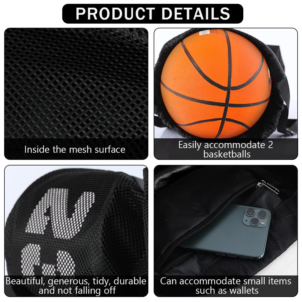 Proberos Mesh Drawstring Basketball Backpack Lightweight Shoulder Bag Fashion Print Drawstring Backpack Sport Backpack Hiking Backpack, Small, 26x37cm