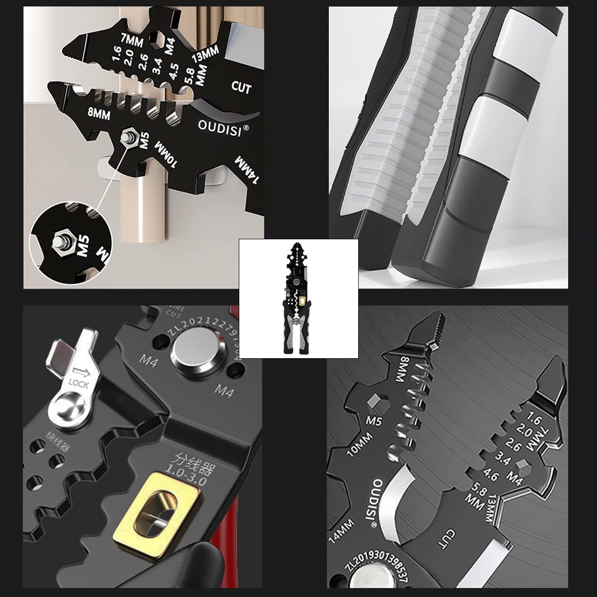 Serplex 25-in-1 Wire Stripper, Multifunctional Wire Stripping Tool, Cable Stripper Tool, Wire Crimping Tool, Wire Cutter Stripping Tool for Electric Cable Stripping Cutting and Crimping (Black)