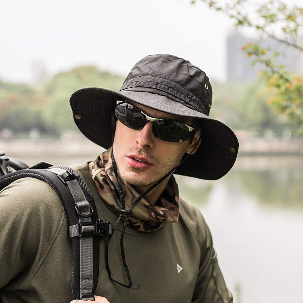 GUSTAVE Unisex Synthetic Bucket Cap (Pack Of 1) (GU01_Black_Free Size)