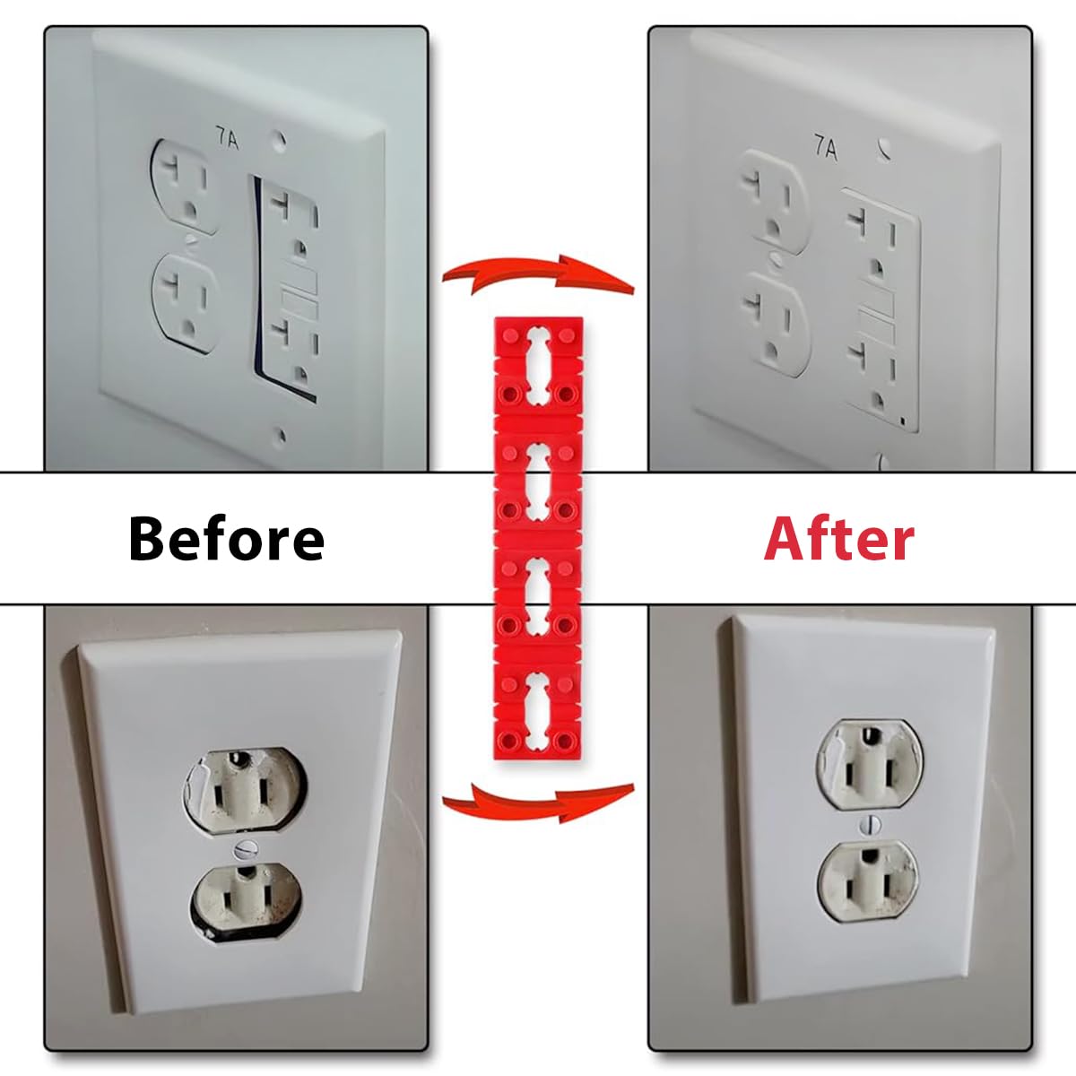 Serplex 48Pcs Outlet Spacers for Electrical Box, Switch and Receptacle Spacer, Electric Switch and Receptacle Spacers Socket Outlet Shims Extender Kit for Tile Backsplash Loose Outlet Plug Fix